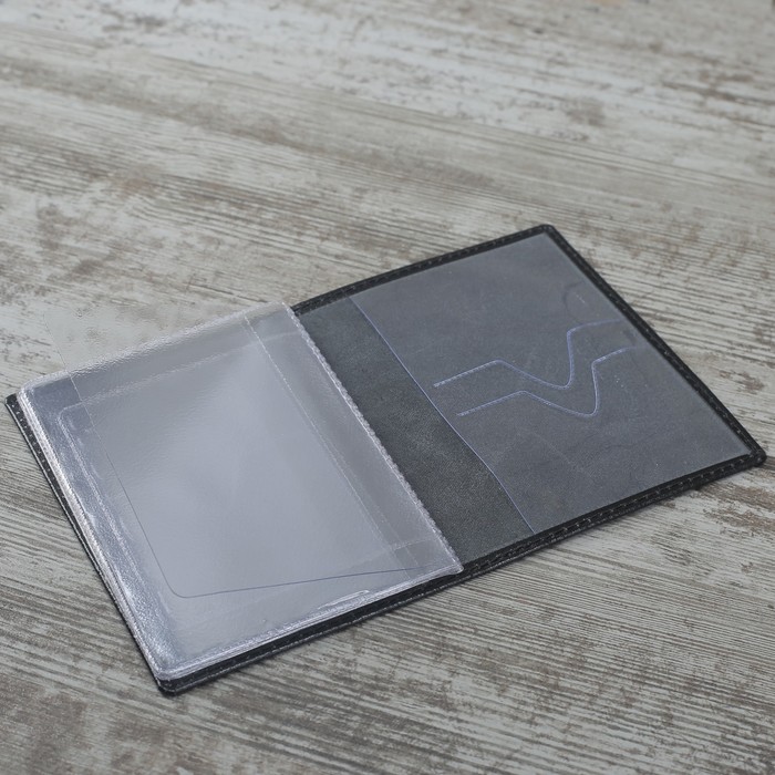 Обложка для автодокументов "Русские узоры", шик, цвет чёрный