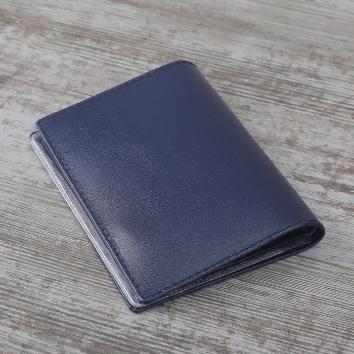 Обложка для автодокументов "Русские узоры", шик, цвет синий