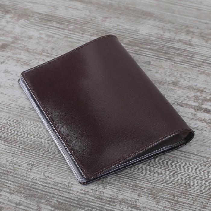 Обложка для автодокументов "Русские узоры", шик, цвет коричневый