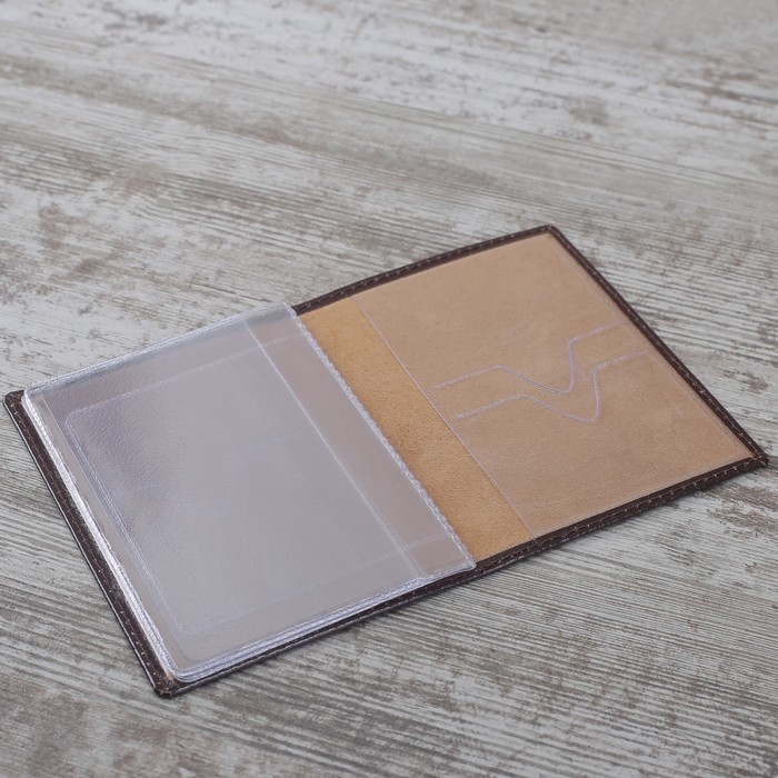 Обложка для автодокументов "Русские узоры", шик, цвет коричневый