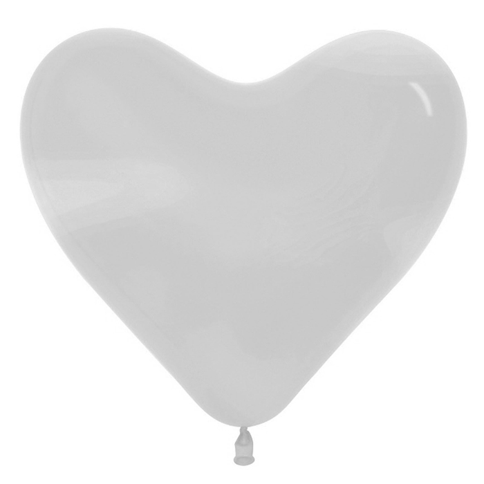 Шар латексный 12" "Сердце", пастель, набор 25 шт., цвет белый