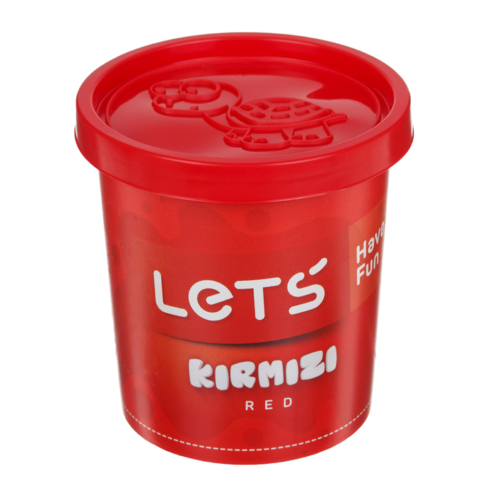 Тесто для лепки 150 гр, крышка-форма, цвет красный