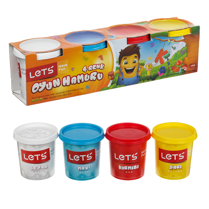 Тесто для лепки 4 цвета по 150 гр,