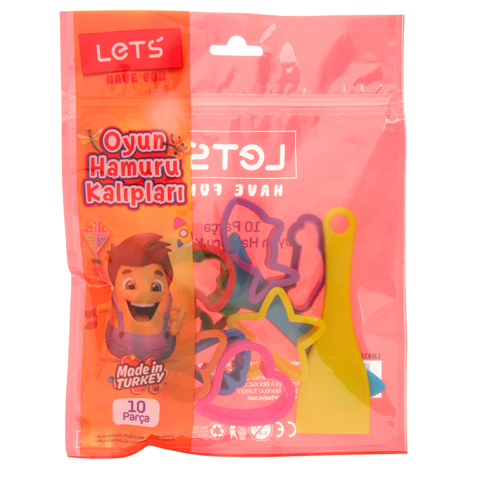 Формочки для лепки набор 8 шт, 2 инструмента, цвета МИКС