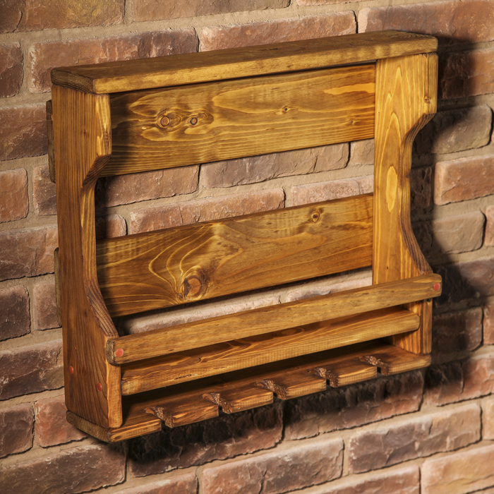 Полка винная "Сицилия", массив сосны, 50 х 44 х 15 см