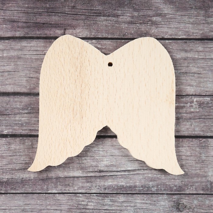 Деревянная заготовка "Крылышки", 7,5 х 6,5 х 0,5 см, бук