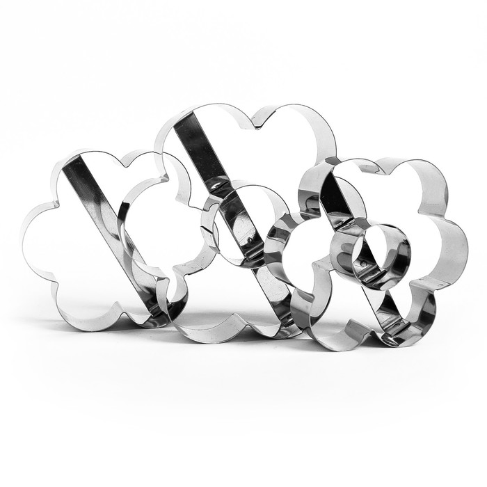 Набор форм для пончиков и печенья "Цветок", 10 х 10 х 5 см, 3 шт.