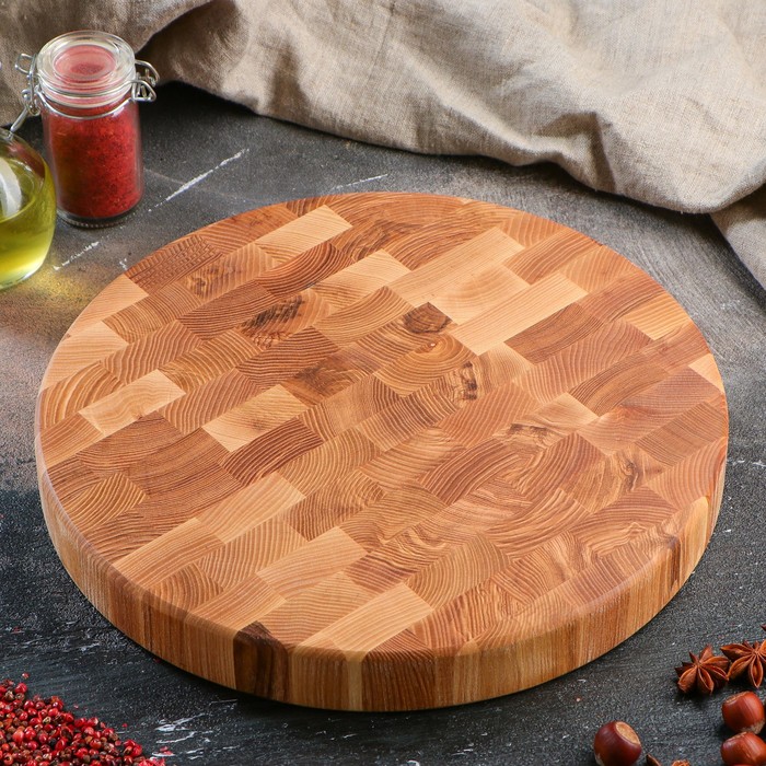 Доска разделочная торцевая, массив дуба, ясеня, акации, 30 х 3,5 см