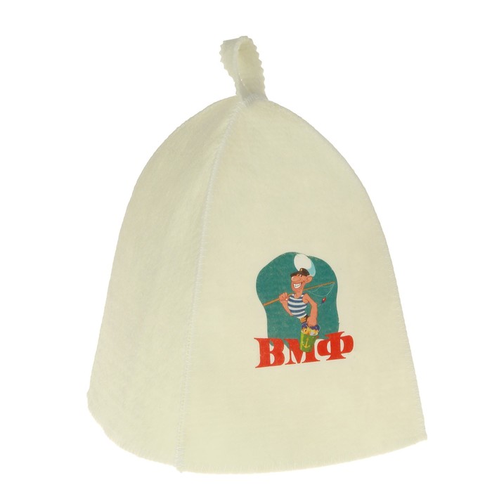 Банная шапка с термопечатью "ВМФ. Рыбак", первый сорт