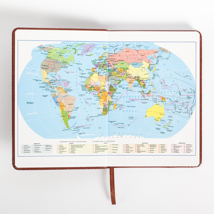 Ежедневник недатированный А5 120л кл,карта на форзаце,ляссе,обл пвх Винтаж МИКС