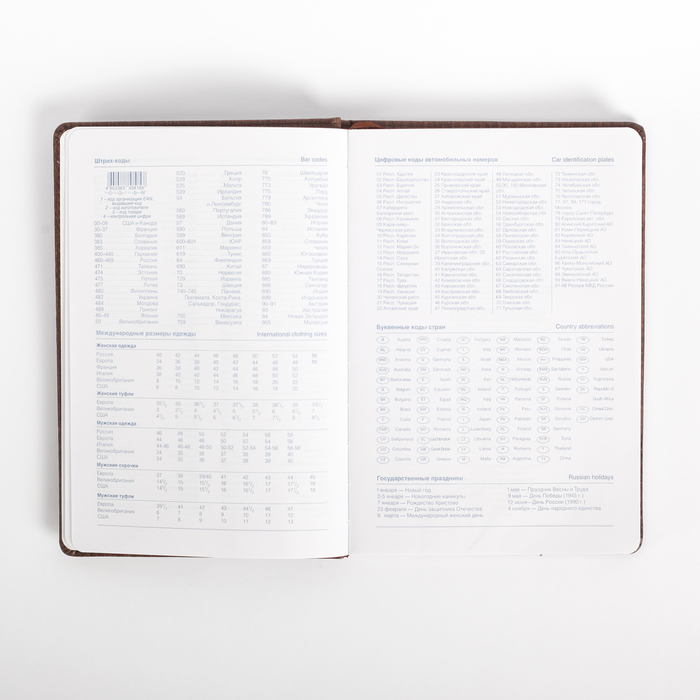 Ежедневник недатированный А5 120 листов, клетка, карта на форзаце, обложка пвх, Деловой МИКС