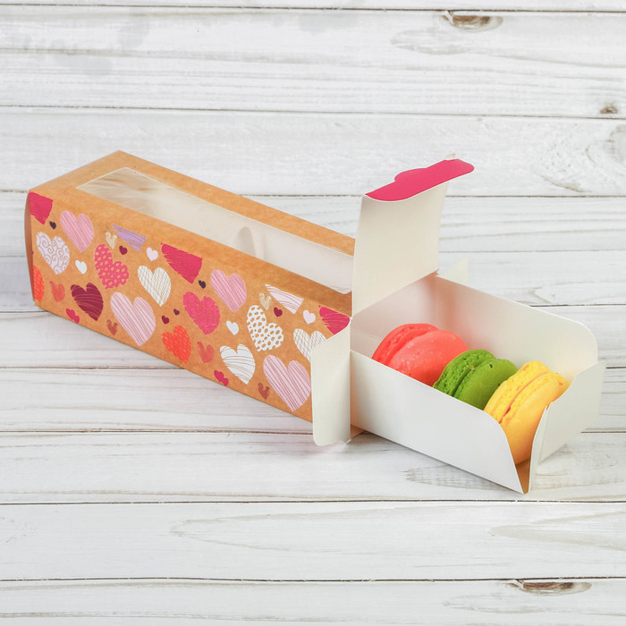 Коробочка для макарун «Моя тебе любовь», 18 х 5,5 х 5,5 см