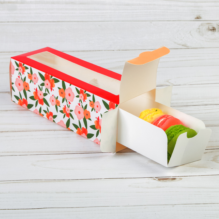 Коробочка для макарун «Вкусняшки с собой», 18 х 5,5 х 5,5 см
