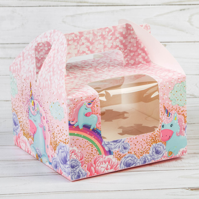 Коробочка для кексов «Побалуй себя», 16 х 16 х 10 см