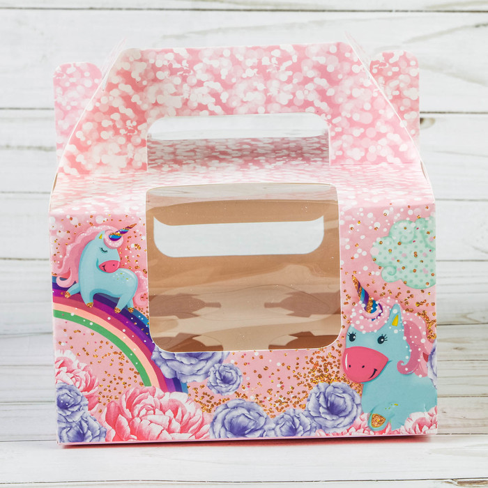 Коробочка для кексов «Побалуй себя», 16 х 16 х 10 см