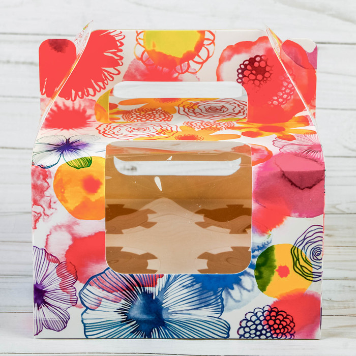 Коробочка для кексов «Ярких эмоций!», 16 х 16 х 10 см