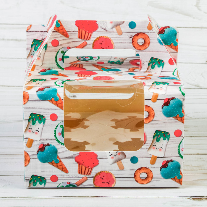 Коробочка для кексов «Вкусняшка», 16 х 16 х 10 см