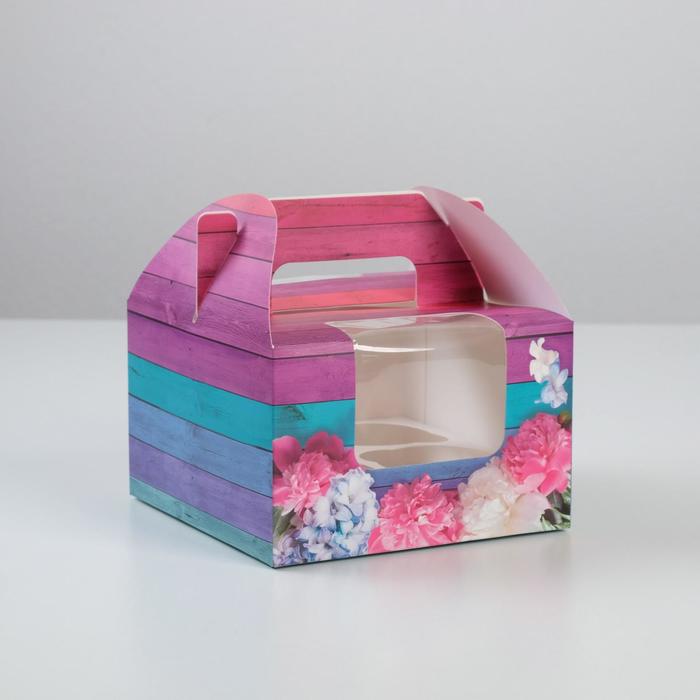 Коробочка для кексов «Для души», 16 х 16 х 10 см