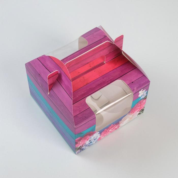 Коробочка для кексов «Для души», 16 х 16 х 10 см