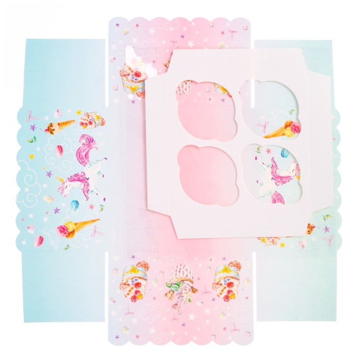 Коробка для капкейка «Побалуй себя» 16 х 16 х 10 см