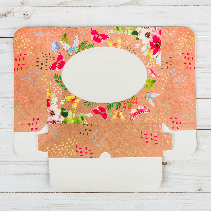 Коробочка для кондитерских изделий «Бабочки», 17 х 20 х 6 см