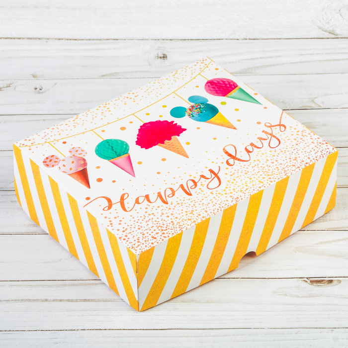 Коробочка для кондитерских изделий Happy days, 17 х 20 х 6 см