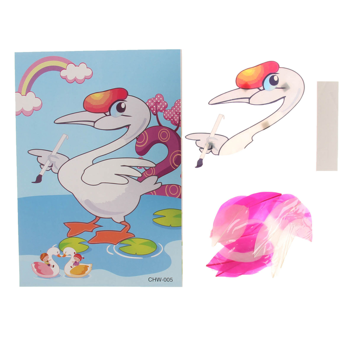 Аппликация перьями "Гусь"