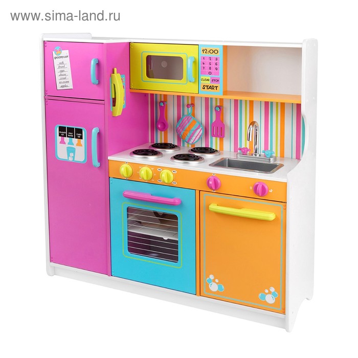 Большая детская игровая кухня «Делюкс» детская деревянная игровая кухня хайди стайл с электроплитой paremo pk220 02