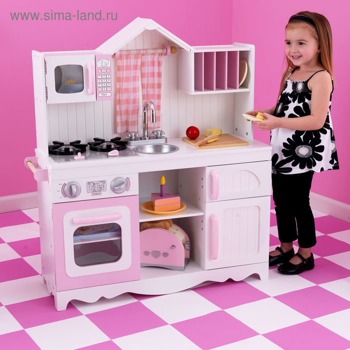 Игровая кухня для девочки из дерева «Модерн» игровая кухня из дерева винтаж цвет розовый