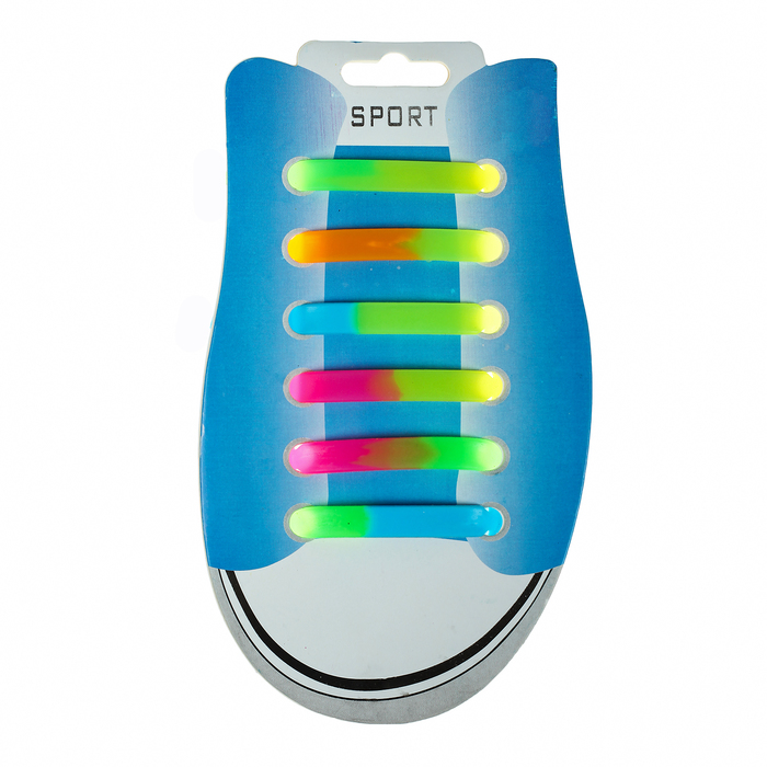 Резиновые шнурки "Перелив", набор 6 шт., цвета МИКС