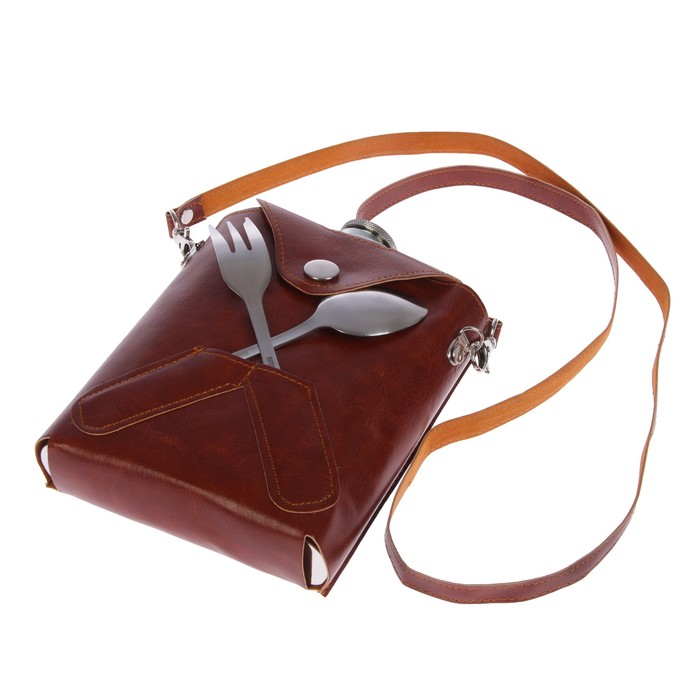 Набор "Россия" 3 в 1: фляжка 1240 мл + ложка + вилка, в чехле