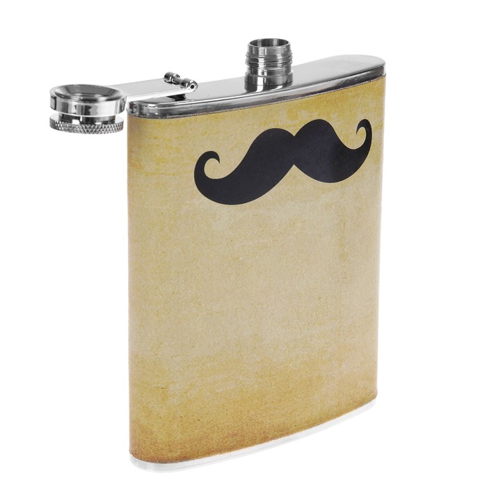 Набор "Черноус" 4 в 1: фляжка 240 мл + 2 рюмки + воронка