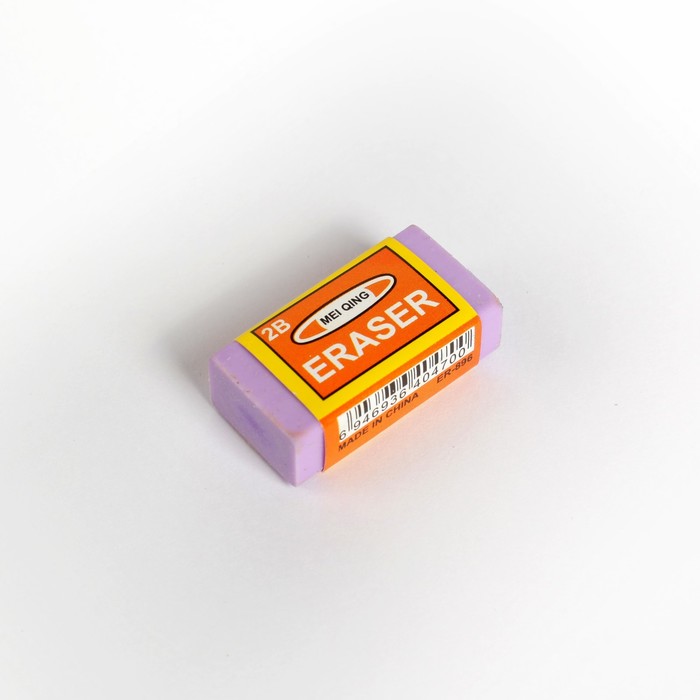 Ластик прямоугольный МИКС цветной в бумажном держателе