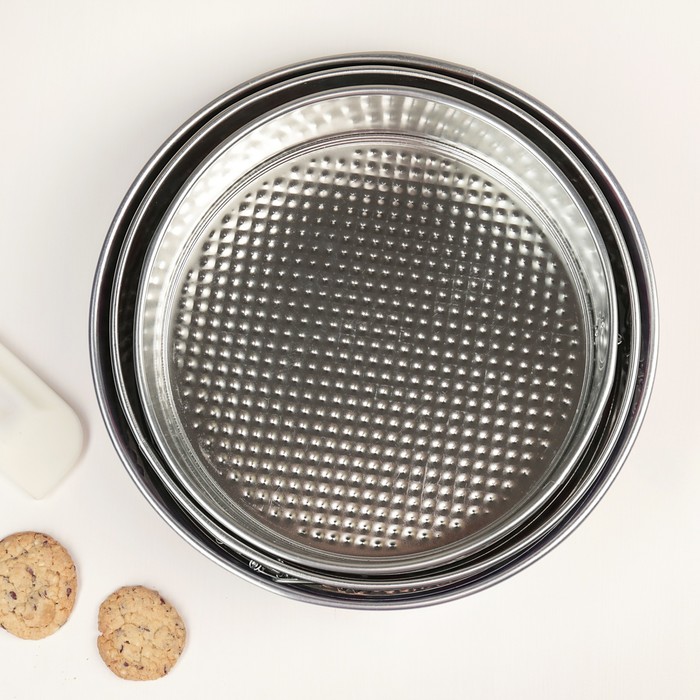 Набор форм для выпечки разъемных 3 шт "Круг. Розарий": 22/24/26,5х7 см