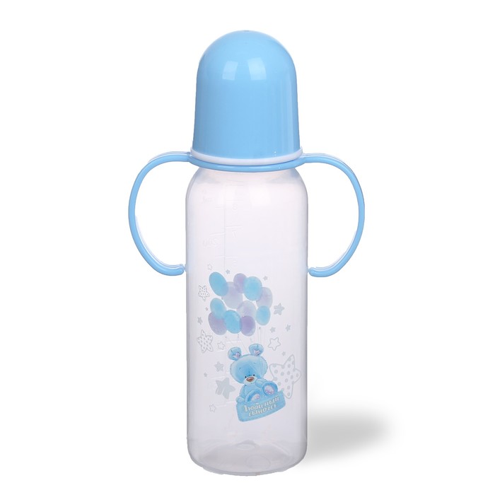 Бутылочка для кормления «Сыночек» с ручками, 250 мл, от 0 мес., цвет голубой