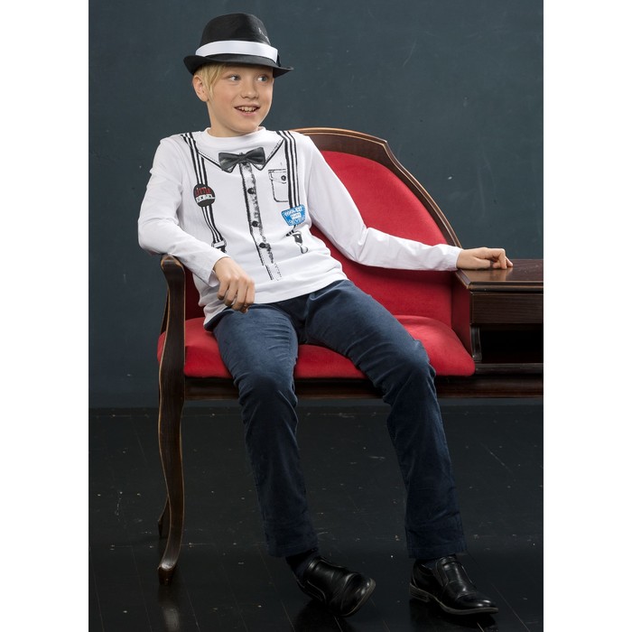 Джемпер для мальчика, рост 140 см, цвет белый