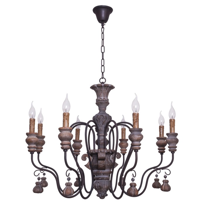 Люстра  "Арно" 8 ламп 60W E14 коричневый 81х81х100 см.