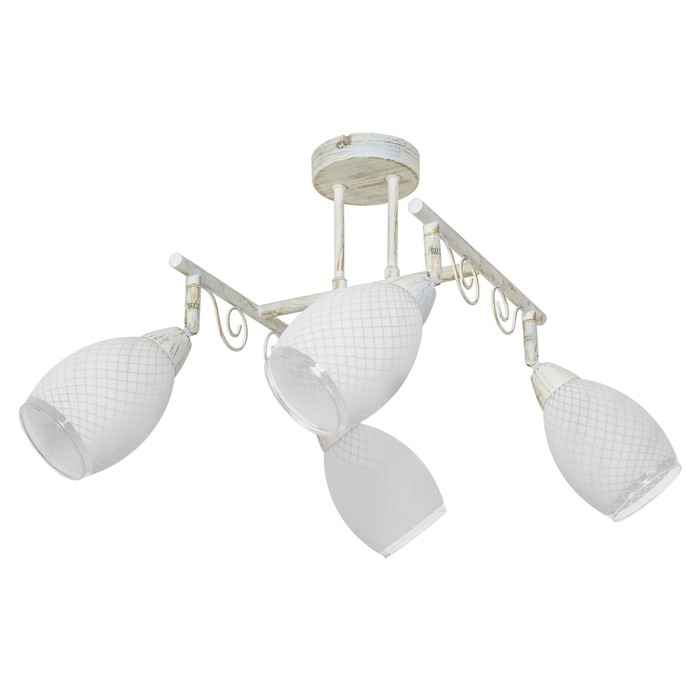 Люстра спот "Реми" 4 лампы 40W E14 золото-белый 44х44х32 см.
