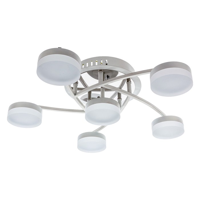 Люстра  "Корне" 6 ламп 24W LED хром-белый 59х59х16 см.