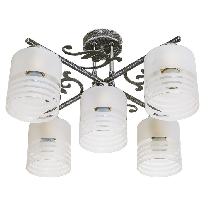 Люстра "Фест" 5 ламп  E27 40W серый 52х52х30 см.