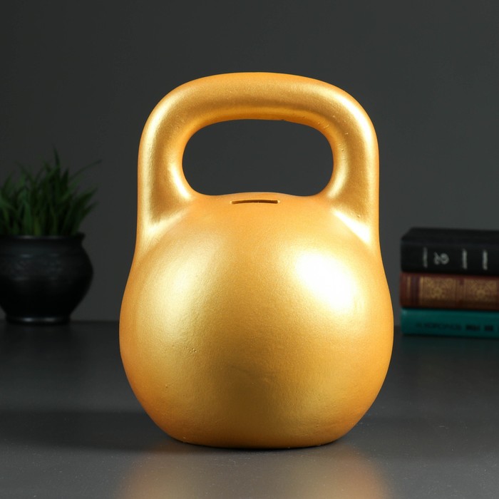 Копилка "Гиря большая" золотая 26см