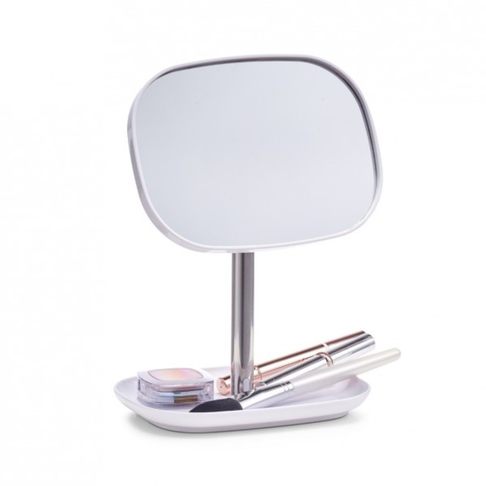 Зеркало 17,8х12,8х24 см., белый, металл/пластик, 18732