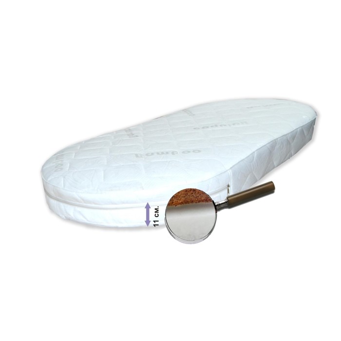 Матрас овальный "Дивный сон", размер 65х125 см, высота 12 см, жаккард