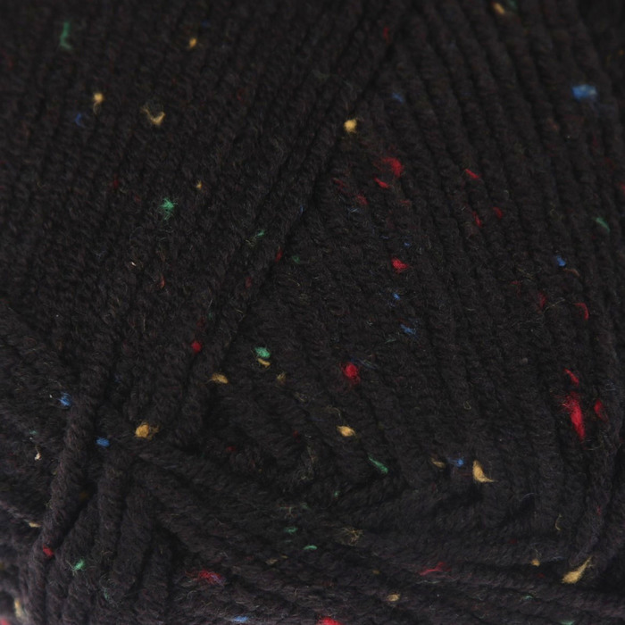 Пряжа "Cotton Gold Tweed" 57% хлопок, 40% акрил, 3% полиэстер 330м/100гр (60 чёрный)