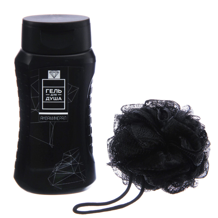 Набор "Самому сильному": гель для душа, мочалка