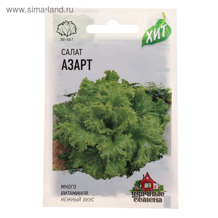 Семена Салат Азарт листовой, 0,5 г серия ХИТ х3 семена салат азарт 0 5 г б п