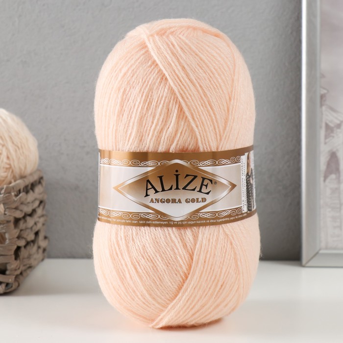 Пряжа "Angora Gold" 20% шерсть, 80% акрил 550м/100гр (681 яр. персик)