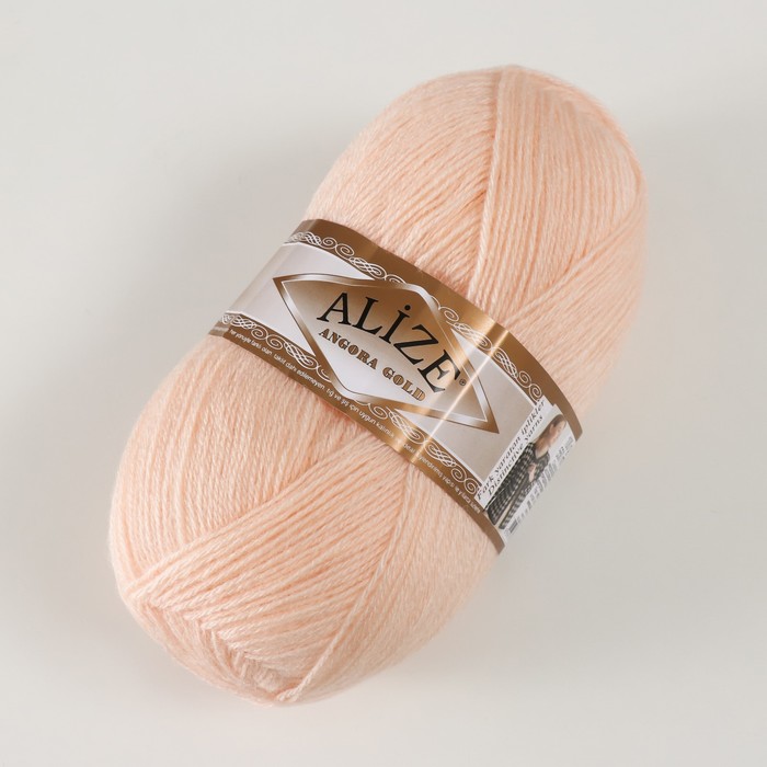 Пряжа "Angora Gold" 20% шерсть, 80% акрил 550м/100гр (681 яр. персик)