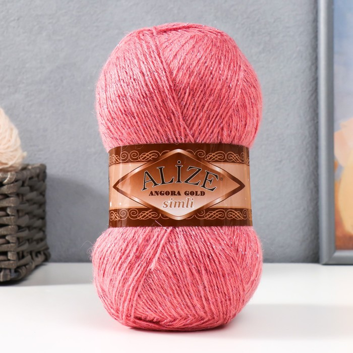 Пряжа "Angora Gold Simli" 75%акрил, 20%шерсть,5%металлик  500м/100гр (144 т.пудра)