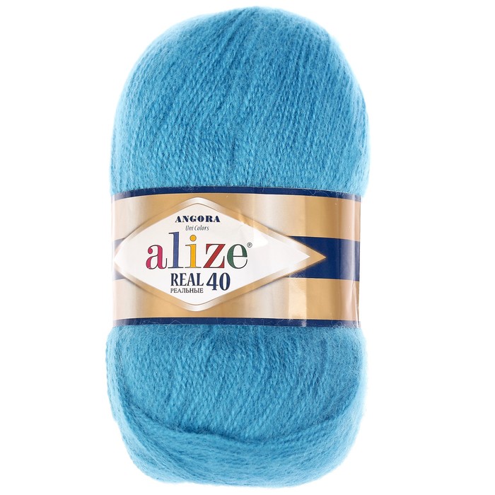 Пряжа "Angora real 40" 60% акрил, 40% шерсть 480м/100гр (245 бирюза)